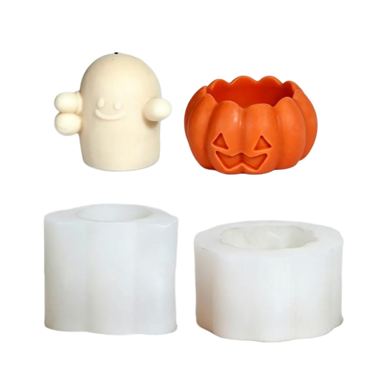 FGDTREE Halloween Mold in Silicone, Character Pumpkin Pour Mold for Seasonal Decor, Resin Plaster and Wax Projects Halloween Silicone Character Pumpkin Wax Pour Resin Plaster Fall Shelf Decor Party