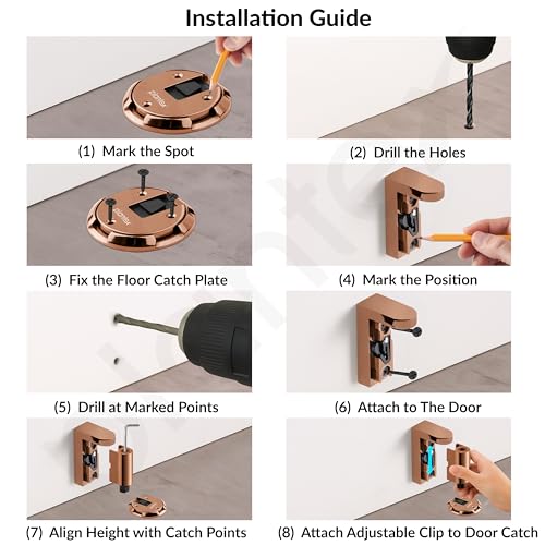 Image of Plantex Door Stopper for Home /Floor Mounted Doors Stopper /Door Stoppers for Hotel /Office /Stops for Door -Pack of 1 (Rose Gold)