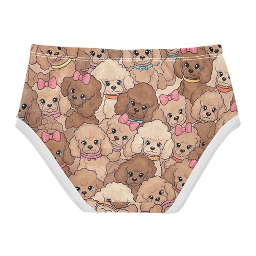 Print Toddler Girls Underwear 2t Cotton Cute Panties Girl Cute Cartoon Poodles Brown Beige Kids Briefs Undies2
