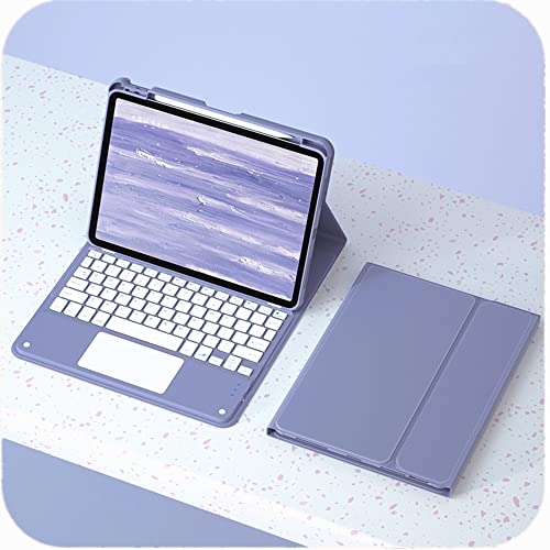 タッチパッド搭載 iPad 10キーボード ケース マグネット 分離式 Bluetooth キーボード iPad 第10世代 2022 ケース スタンド機能 ペン収納 充電対応 可愛い (iPad 10(2022), 紫)