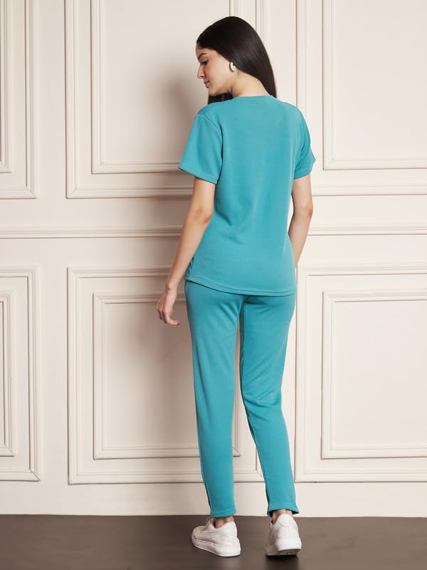 Image of DTR FASHION Polyester Blend Solid Lining Tracksuit | Night Wear Suit For Women