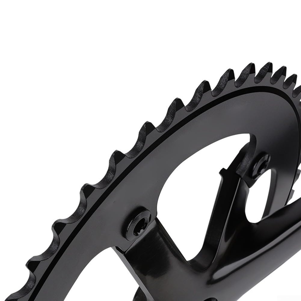Guarnitura di ricambio 130BCD 48T, corona singola, 170 mm, pedivella, foro quadrato per bici a scatto fisso, progettata per adattarsi agli standard del movimento centrale 103 (argento)