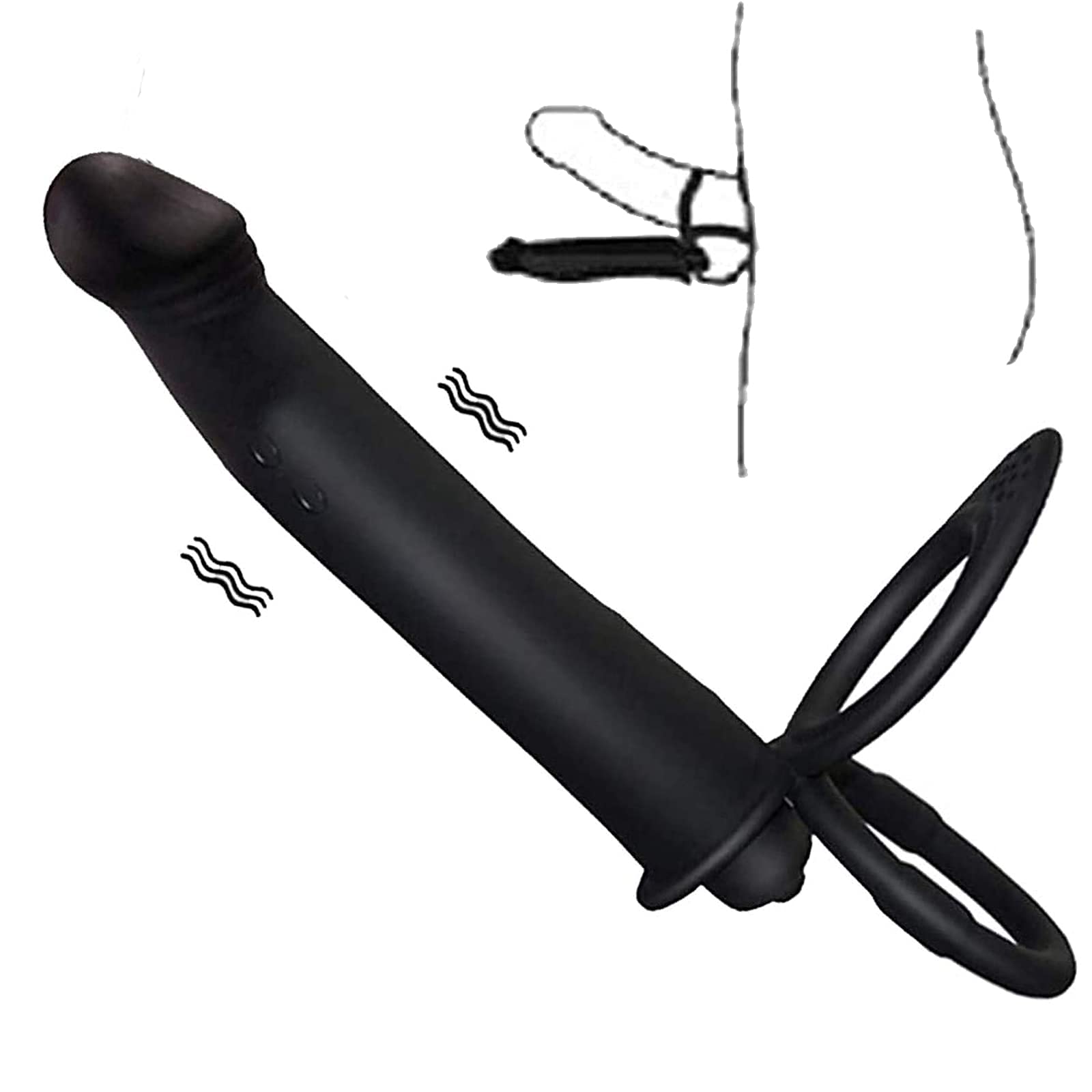 YCGLX Silikon Dildo mit 2 Penisring Vibrator