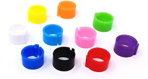 Miniatura 2 de Honbay 200 unidades de color mixto de 0.315 in para pie de 0.315 pulgadas con clip de pájaro en la pierna anillos para paloma, pollitos bantam,