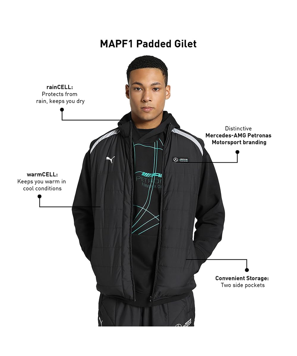 PUMA Veste sans manches de sports automobiles Mercedes-AMG PETRONAS Homme M Black