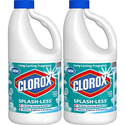 Clorox Splash-Less Bleach Clean Linen Scent 55 Ounces 2 Pack (110 Ounces Total) Real Bleach Made Simple