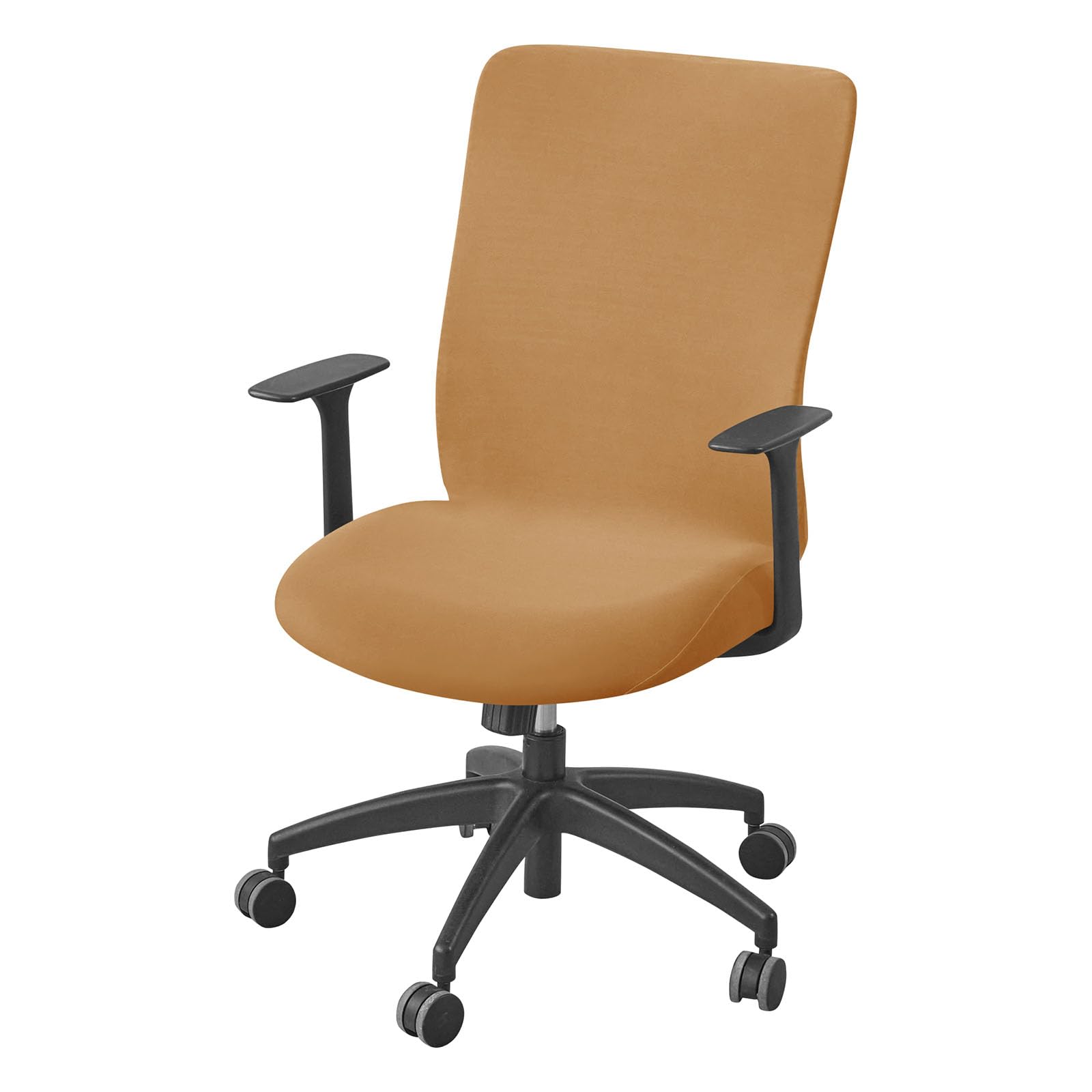 YOPOIY Stretch Office Chair Cover, Cat Scratch Proof High Elastic Computer Desk Chair Slipcover, Washable Anti-Scratch Rotating Executive Chair Protector (Camel,one size)