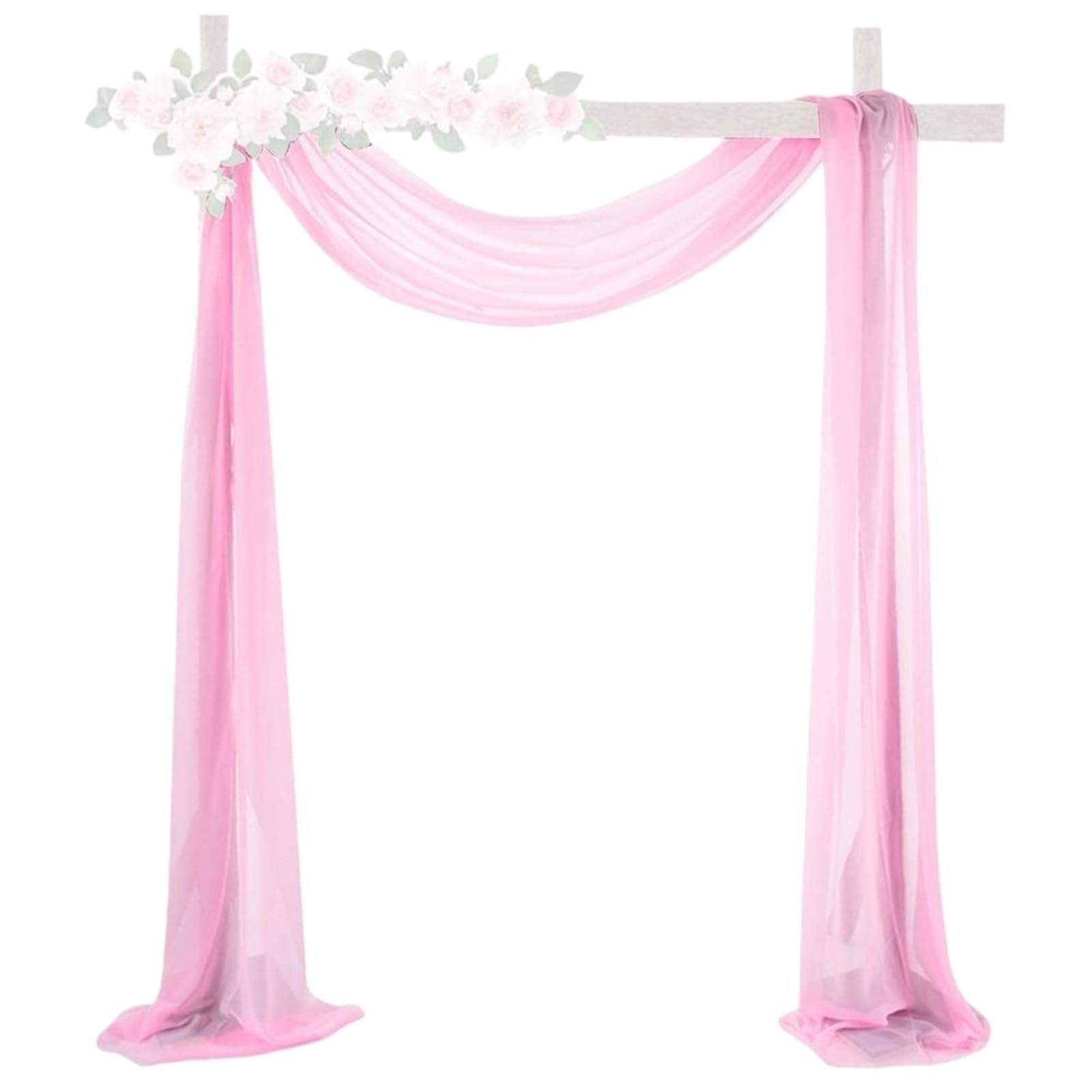 Rideaux D'Arche De Mariage Rideaux en mousseline de soie for arc de mariage, décorations de fond de photographie, décor de mariage, maison, jardin, fête d'anniversaire, décoration murale suspendue Pou