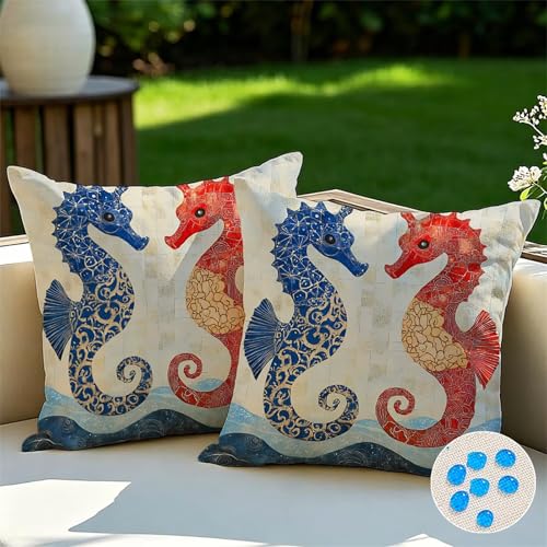 Coussin extérieur imperméable 65x65 cm en velours lot de 2 Haima