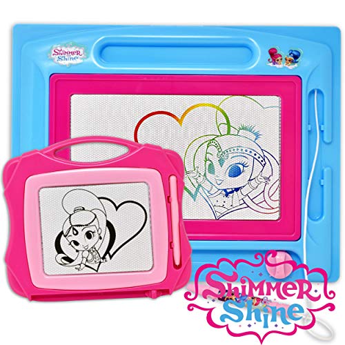 Shimmer and Shine Magnetic Drawing Board, Large Erasable Doodle Sketching Pad with Travel Size Sketcher to Color, Draw and Erase for Kids, Toddlers, Boys & Girls