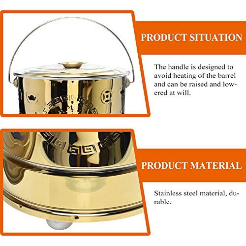 Angoily 11S38O10LVFSUU47JGRUZMGJ 1Pc Stainless Steel Paper Burn Barrel, Stainless Steel Incinerator Cage With Lid, Joss Paper Money Incinerator Can For Garden Paper Leaf Trash Wood Backyard Bonfire 11.79X10.53X10.53 Inch thumb #5