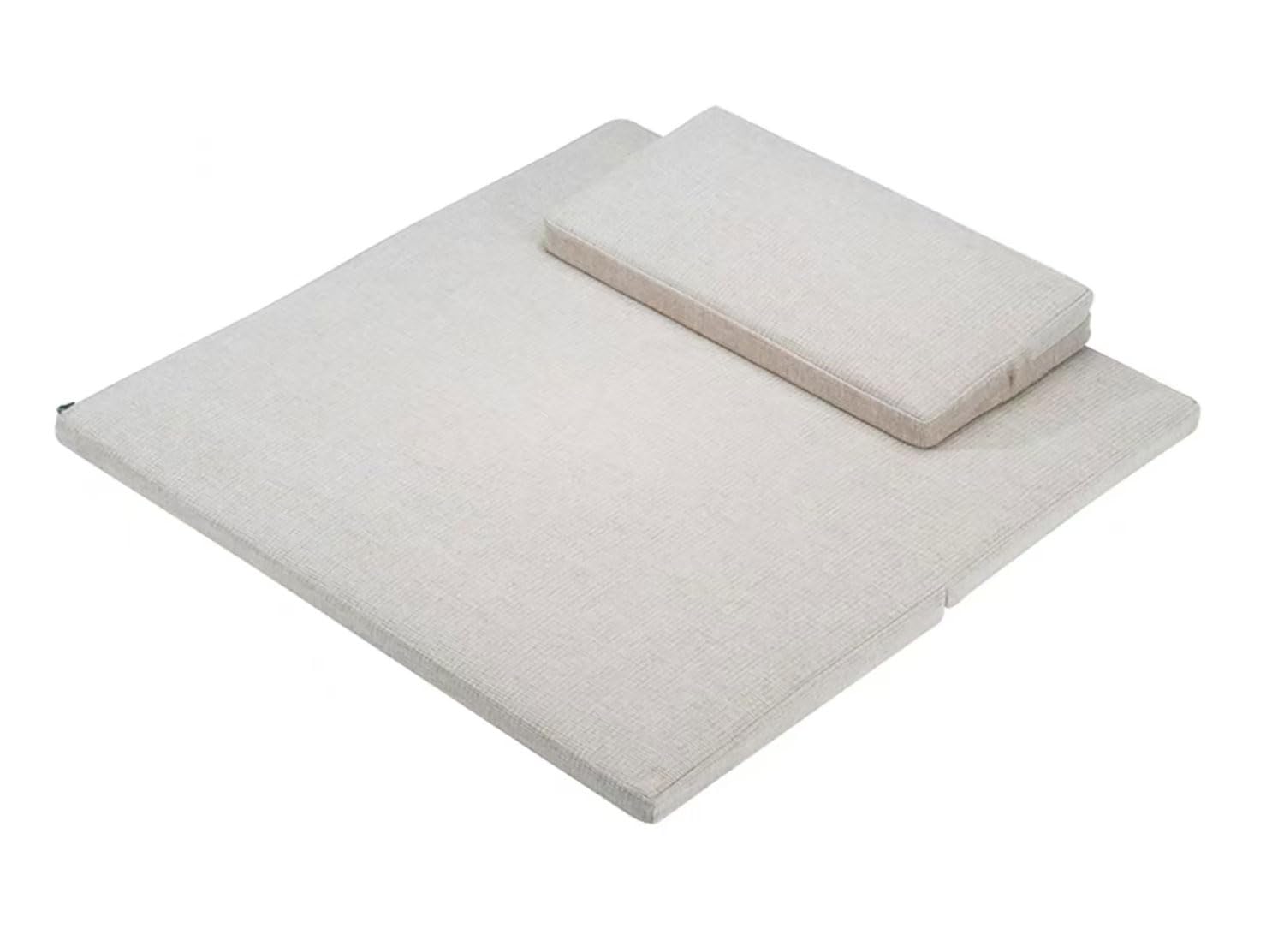 Cojín Grande Y De Meditación,estera De Meditación Cuadrada Hecha A Mano,cojín De Suelo Plegable Portátil Cojines De Yoga De Fibra Con Núcleo De Cáñamo Natura(Size:60x60cm(24x24inch),Color:Off white-1)