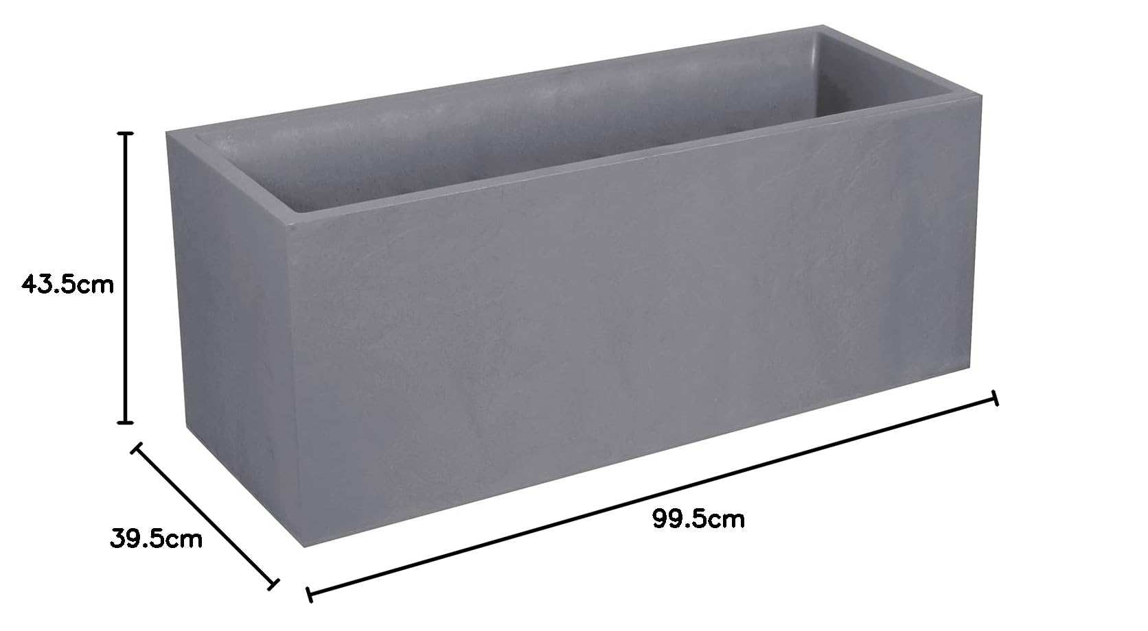 EDA Plastiques Volcania - Jardinera, decoración de Piedra, 99,5 x 39 x 43, 98 l, Color Gris