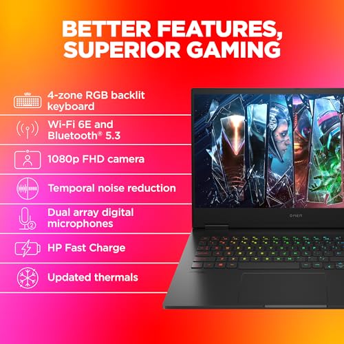 Image of HP OMEN Gaming Laptop, Intel Core i7-14700HX (14th Gen), 8GB RTX 4060 GPU, 16.1-inch (40.9 cm), 140W, FHD, IPS, 165Hz, 300 nits, 16GB DDR5, 1TB SSD, RGB Backlit KB (MSO, Black, 2.32 kg), wf1025TX
