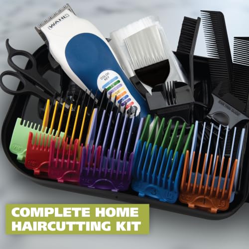 Image of Wahl Clipper USA Color Pro Complete Haircutting Kit with Easy Color Coded Guide Combs - Corded Clipper for Hair Clipping & Grooming Men, Women, & Children - Model 3029694