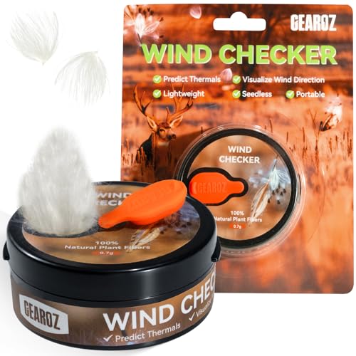 GearOZ Wind Checkers for Hunting - Lightweight Scentless Wind Direction Powder-Free Detector for Deer Elk Hunting, Natural Fiber Windfloaters Thermal Indicator Floaters, Portable Hunter Accessories