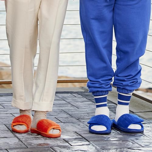 Image of Dearfoams Men's Adjustable Indoor /Outdoor Memory Foam Machine Washable Summer Slide Slipper