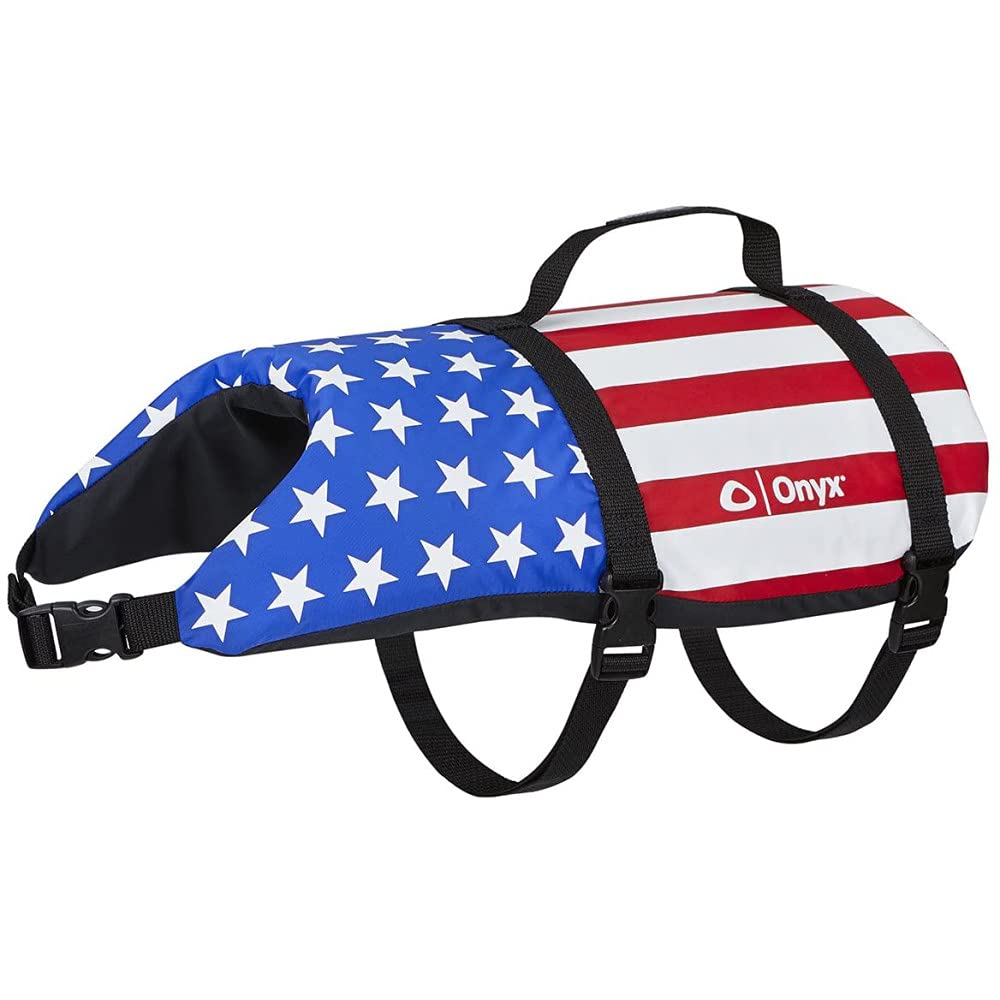 Unknown Onyx Nylon Pet Life Jacket, Stars & Stripes, Large, Red (157000-999-040-19)