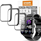 3D Screen protectors Compatible with L70 QONBINK 1.85” Smart Watch, 3 Pieces, Full Coverage, Anti-shatter