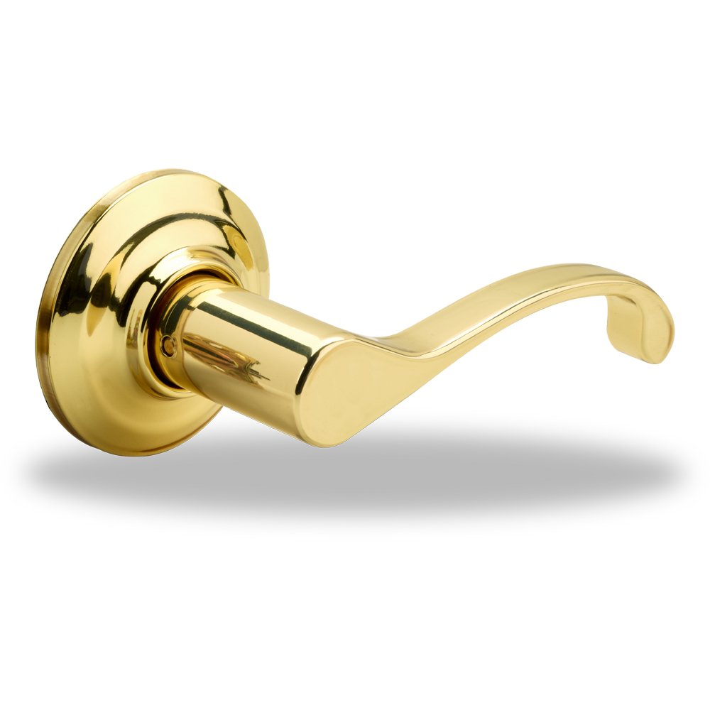 Yale YH Collection Mcclure Lever in Polished Brass - Left Handed Dummy
