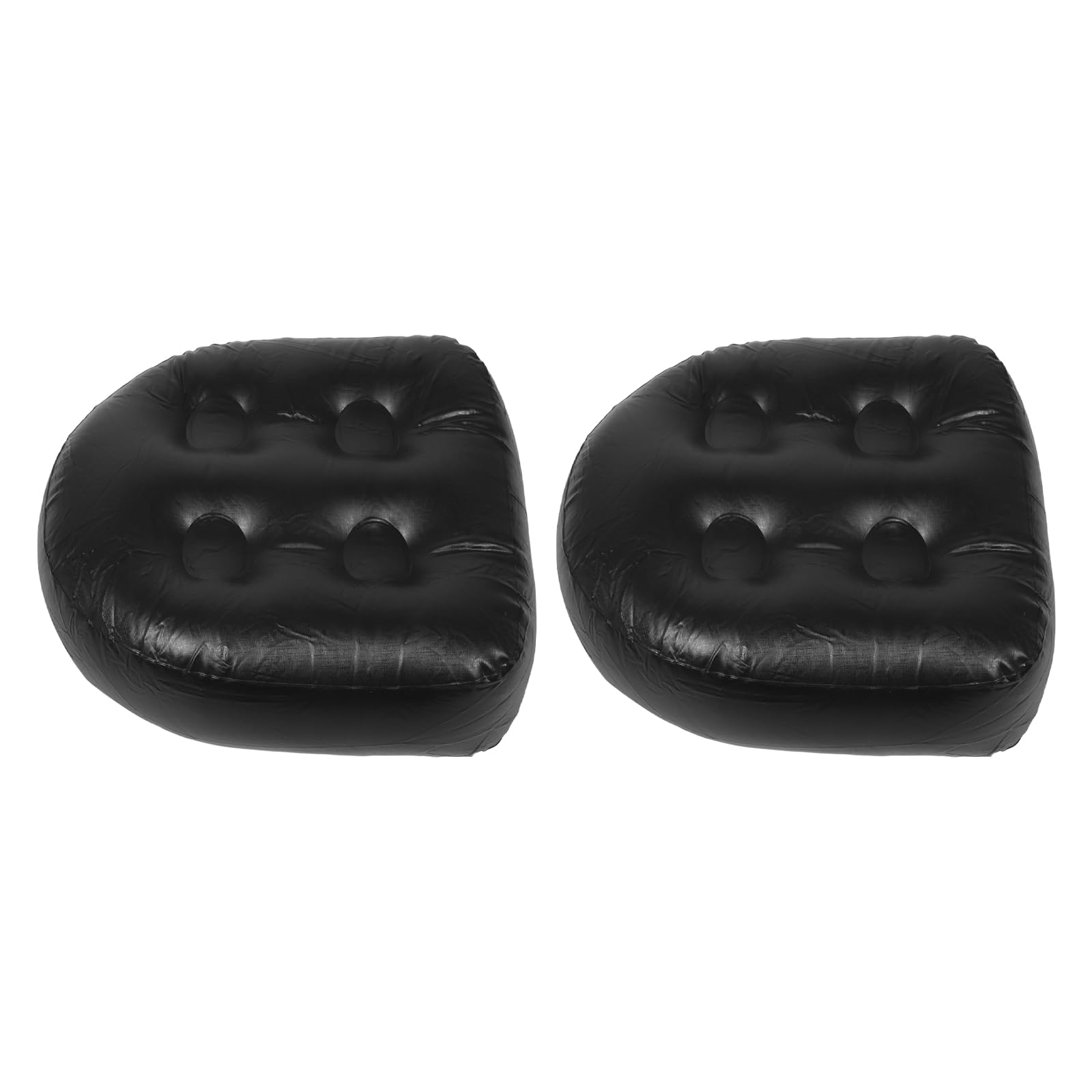 BESTYASH Cuscini Gonfiabili per Sedili Vasca Idromassaggio con Ventosa, Set 2 Pezzi, Sedile Rialzato Ergonomico Nero Riempito D’acqua, Supporto Stabile per Spa e Vasca da Bagno Standard