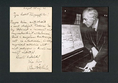 COMPOSER Bela Bartok autograph, handwritten letter signed & mounted