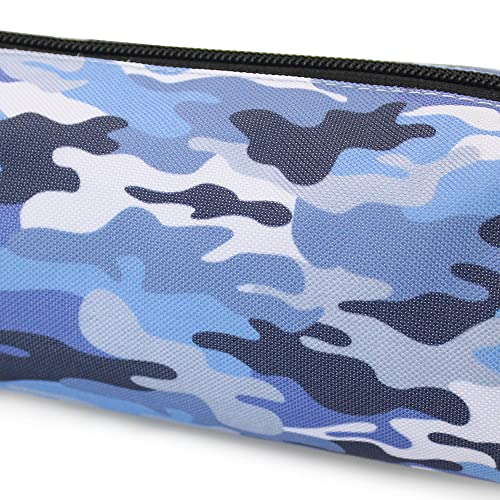Fashion Stationery Pencil Case Boys Secondary School Blue Camouflage Pencil Cases for Girls Kids or Children at Primary School or a Teenage Boy 1 Large Compartment Storage Case - Image 3