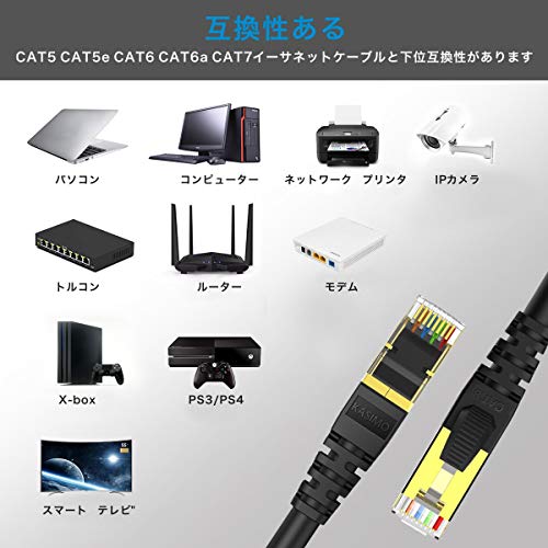 KASIMO CAT8 5m PoE対応LANケーブル