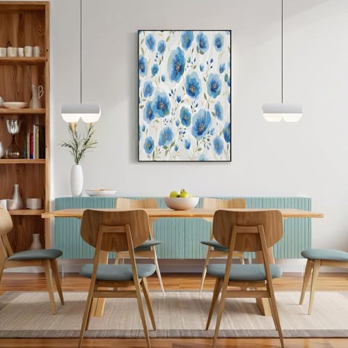 Tableau Décoratif Mural Contemporain, Fleurs Abstraites L'Aquarelle Plantes Peintes La Main, Grand Tableau Sur Toile Moderne Design Salon Sans Cadre,...