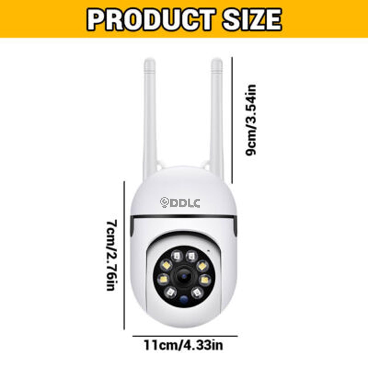 DDLC Full HD Wi-fi Wireless IP CCTV Security Camera Light Vision, Night Vision Remote Indoor 1080p V380 Pro App 360 Degree Watch Live Streaming Mini Dome PTZ Camera (mini ptz) 1