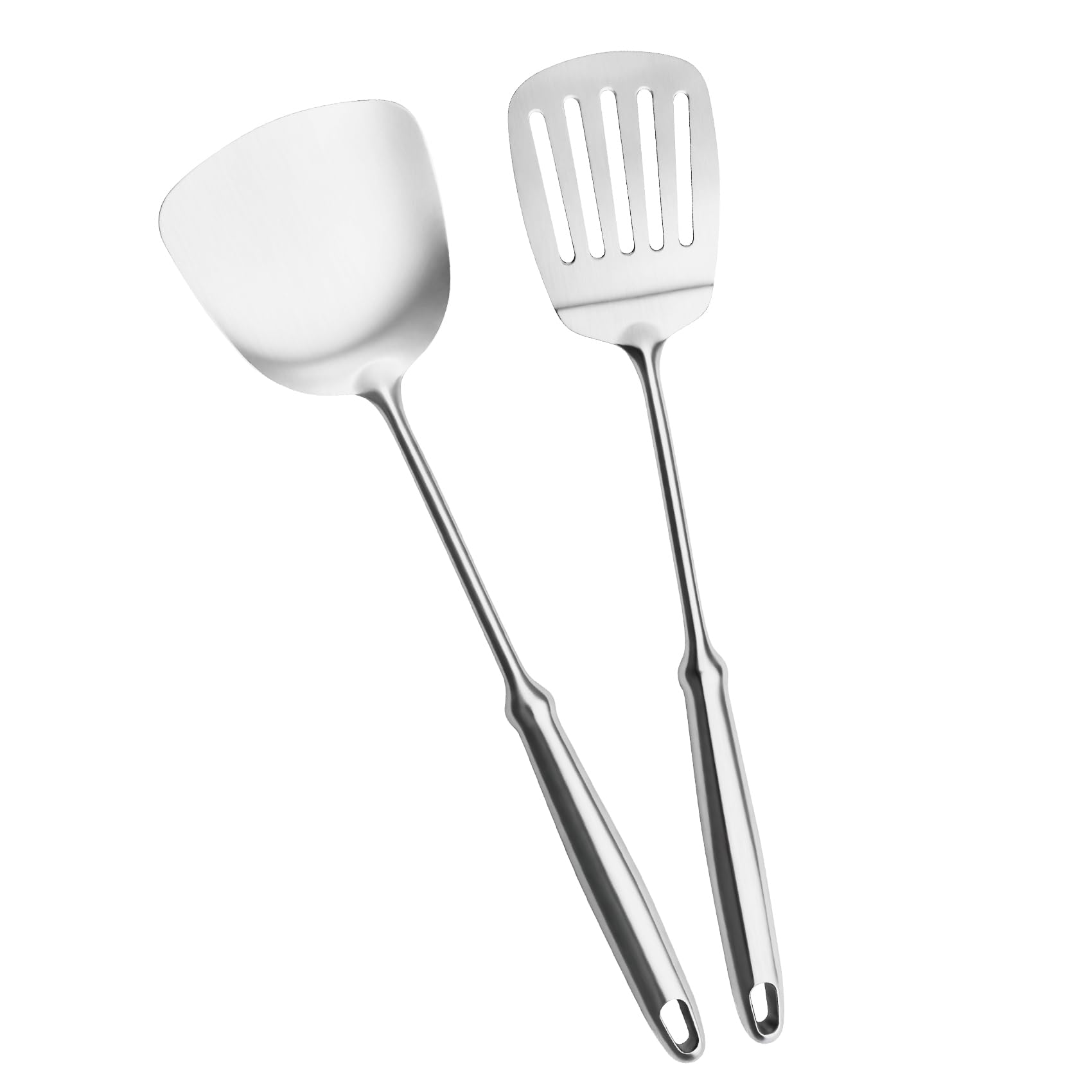 304 Edelstahl-Kochutensilien-Set, 9-teiliges Metall-Küchenutensilien-Set, Servierlöffel, Spaghetti-Löffel, Skimmer, Fleischgabel usw. (spülmaschinenfest)