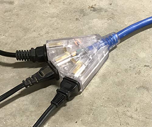 CopperPeak 40 Foot Retractable Extension Cord Reel - Ceiling or Wall Mount - 12 Gauge - Blue and Black - Thumbnail 5