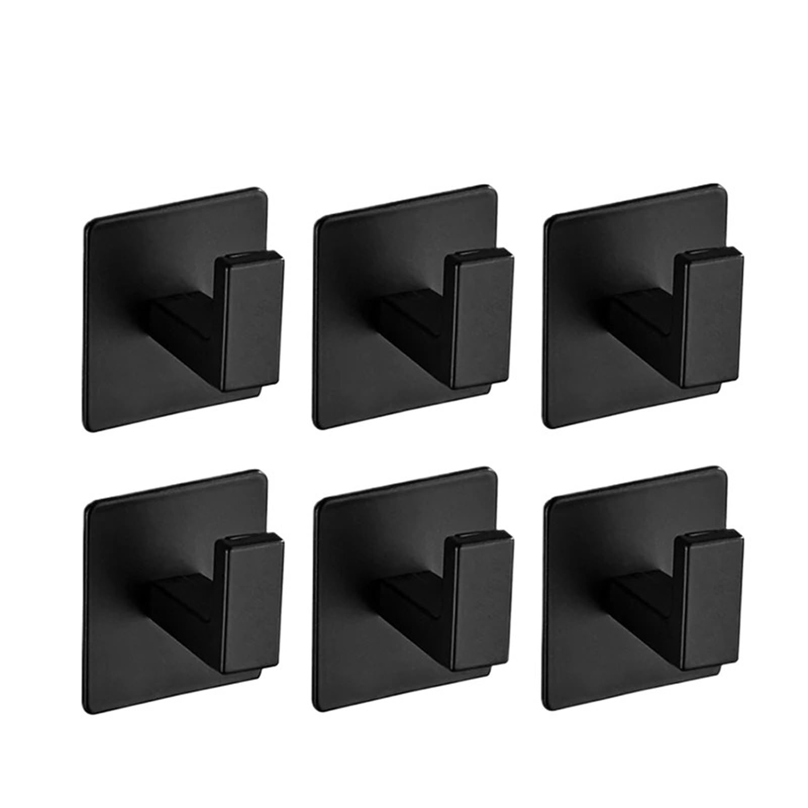 Ryqzhhy Black-6Pcs Coat Hooks 1-6Pcs Self Adhesive Wall Hooks Hanging Holder For Keys Robe Towel Kitchen Bathroom Use(Black-6Pcs)
