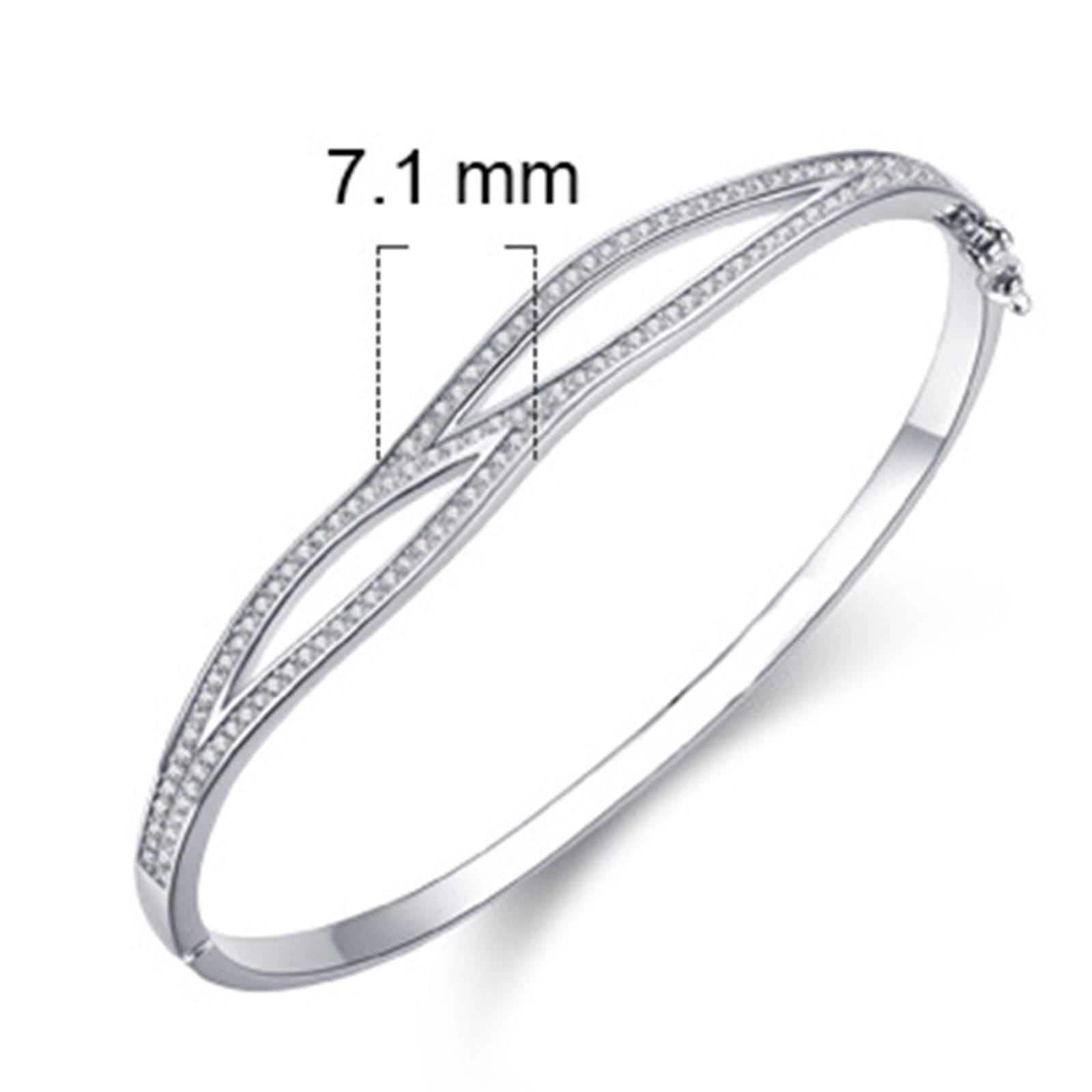 Pulsera de madre e hija, pulseras para mujer, cruz de doble capa con moissanita redonda, oro blanco y platino 950
