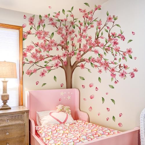 Vinilo decorativo de árbol de flores de cerezo 115x115 cm