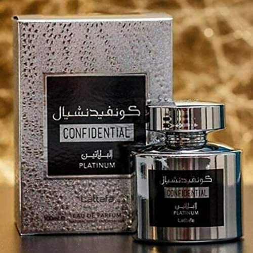 Confidential Platinum Edp - Eau De Parfum 100Ml (3.4 Oz) | Long-Lasting Spray I Platinum Bottle I Oudy, Musky Scents I By Lattafa #TOP4