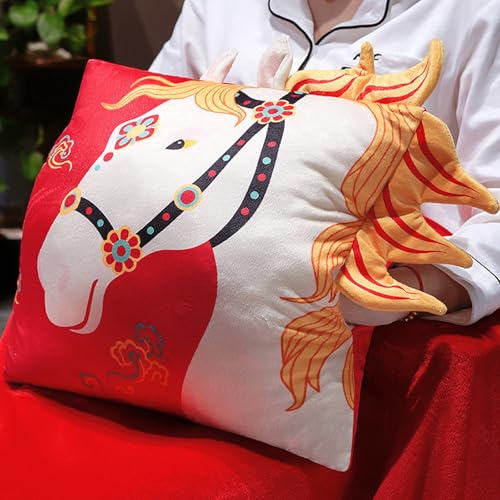 Coussin chauffe-mains cheval chinois, cadeau idéal pour sieste de bureau - 4