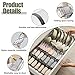 TOOVREN Bra Drawer Organizers, Underwear Wardrobe Organizers Divider, Lingerie Storage Bins, Closet Organizers and Storage Boxes, Foldable Closet Storage Box for Underwear Bra Socks (6 Grids,2 Pack)