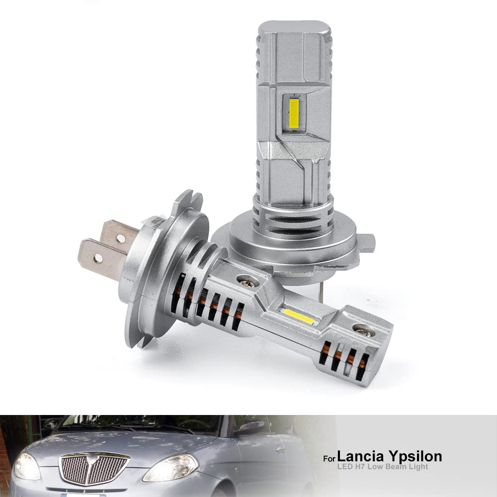 H7 LED Lampadine per fari per Lancia Ypsilon 843 Lybra Kappa Fascio abbagliante 6500K Bianco 6x LED super luminoso conversione faro H7 Sostituzione alogena Mini formato