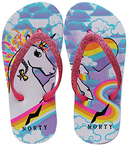 NORTY Thong Flip Flops for Kids and Toddlers - Slide Sandals for Boys and Girls - Comfortable Footwear for Summer - Runs One Size Small