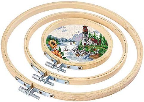 60 Pieces 3 Inch Bamboo Embroidery Hoops - Round Wooden Craft Hoops For Sewing And Art Projects