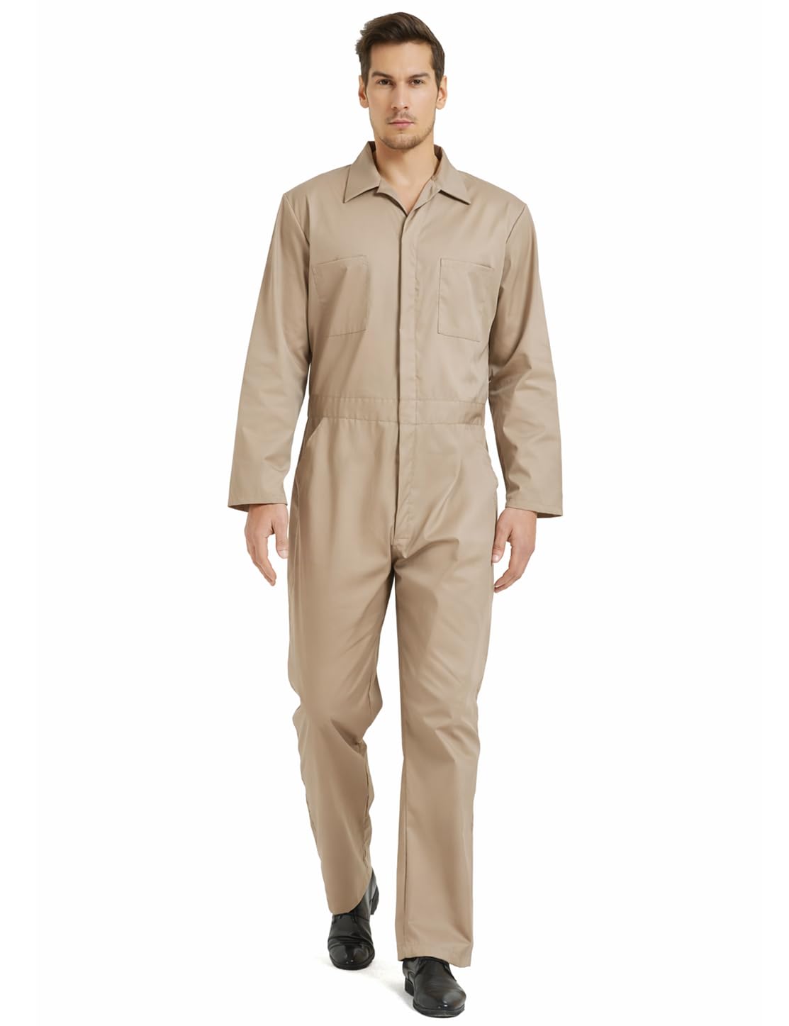 TopTie Men's Long Sleeve Coverall, Action Back Coverall Relaxed Fit, Work Wear Suit
