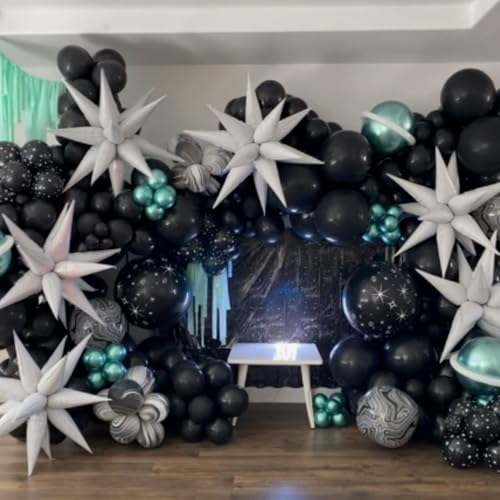 Image of PartyWoo Ivory Star Spike Balloons 6pcs Explosion Foil Mylar Balloons