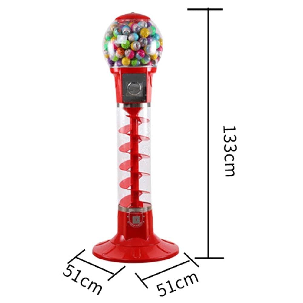 Kommerzieller Kaugummiautomat mit Ständer, 300 Spielzeugkapseln 1,77 Zoll/800 Bälle 1,26 Zoll großer Spiral-Kaugummiautomat, Kaugummiautomat for Spielzeugkapseln und Bälle(Red)
