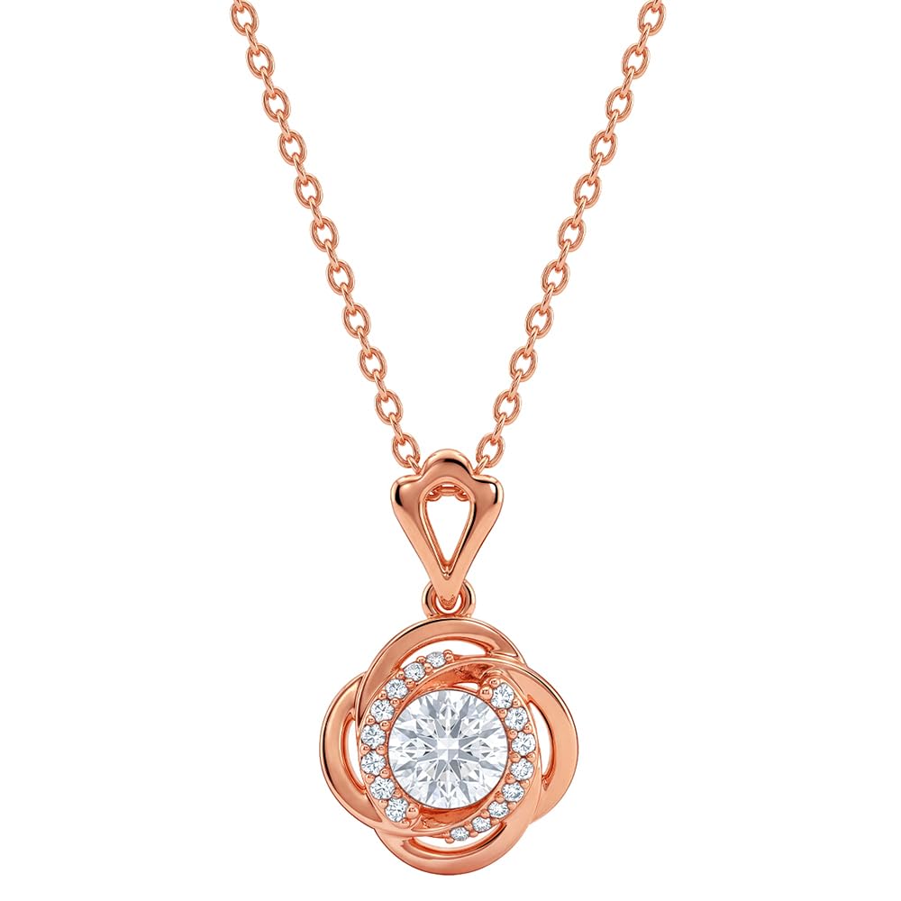 925 Silver Rose Gold Blush Charm Pendant with Link Chain|Necklace to Gift Women & Girls | With Certificate of Authenticity and 925 Stamp | 6 Months Warranty-image-22