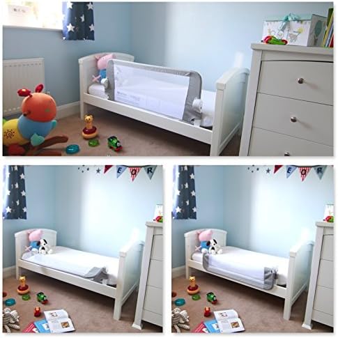 Venture QFix Bed Guard, Portable and Foldable Bed Rail 99cm x 42cm, White Grey