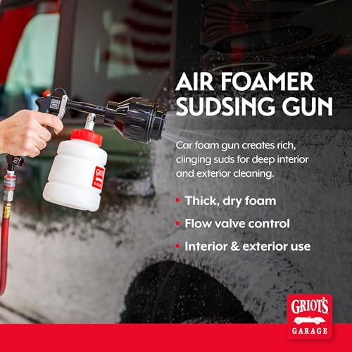Image of Griot's Garage Air Foamer Sudsing Gun, Pneumatic Car Foam Sprayer, Snow Foam Cannon, Vehicle Cleaning Tool for Interior and Exterior Surfaces, 51183