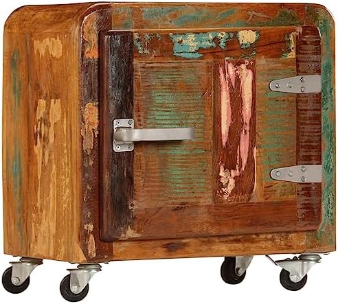 vidaXL Brand, Solid Reclaimed Wood Bedside Cabinet, Classic Vinta...
