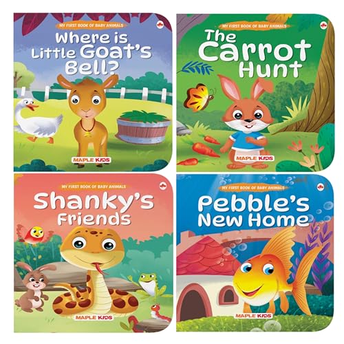 Image of Story Books for Kids - Baby Animal Stories (Set of 4 Books) (Illustrated) - Board Book - Bedtime Stories - Age 2+ Years - Read Aloud to Infants, Toddlers