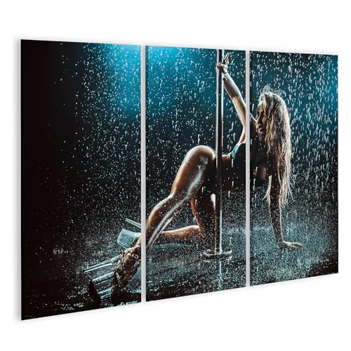 Tableau sur toile triptyque decoration murale salon scene de pole dance